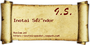 Inotai Sándor névjegykártya